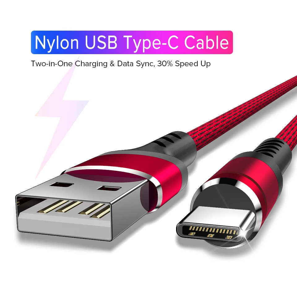 Кабель usb type-C 1 м для мобильного телефона USBC Data Kable для samsung S9 Xiaomi mi x 2S 3 8 huawei mate 20 P20 Pro type-C зарядный провод