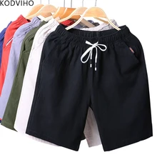 Короткие Hombre Для мужчин s Лето Повседневное льняные шорты Для мужчин спортивная одежда мешковатые короткие человек эластичный пояс дышащий корейский, Masculino