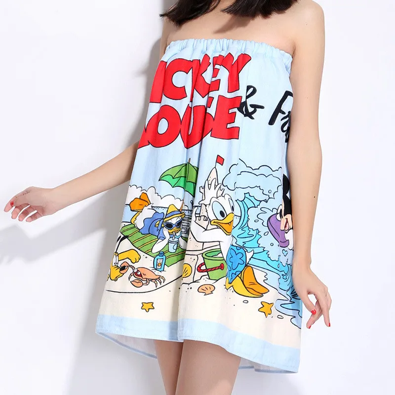 

Disney Minnie mickey mouse cotton Bath towel wearable bath towel Adult Lady Child Quick-drying bath towel Cartoon Sophia towel