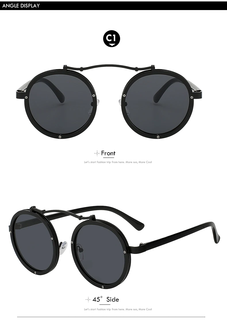 XIU солнцезащитные очки круглые солнцезащитные очки в стиле стимпанк мужские ретро брендовые дизайнерские винтажные панк-очки летние модные очки UV400