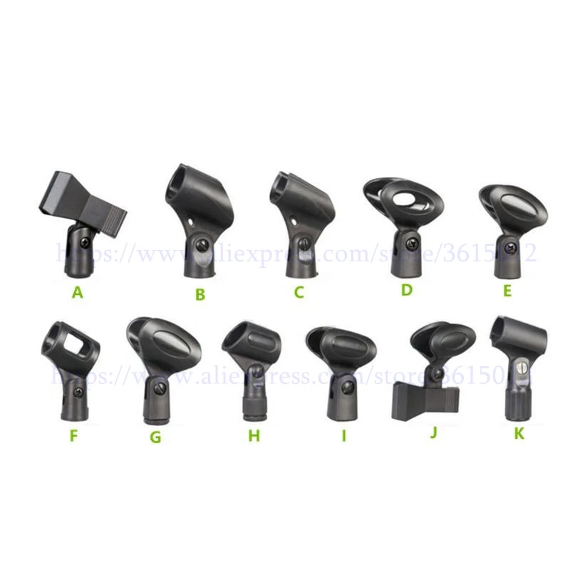 

10 pcs/lot Stands Universal Microphone Clip Black Holder Clip for universal Handheld Microphone Mic universal Clip