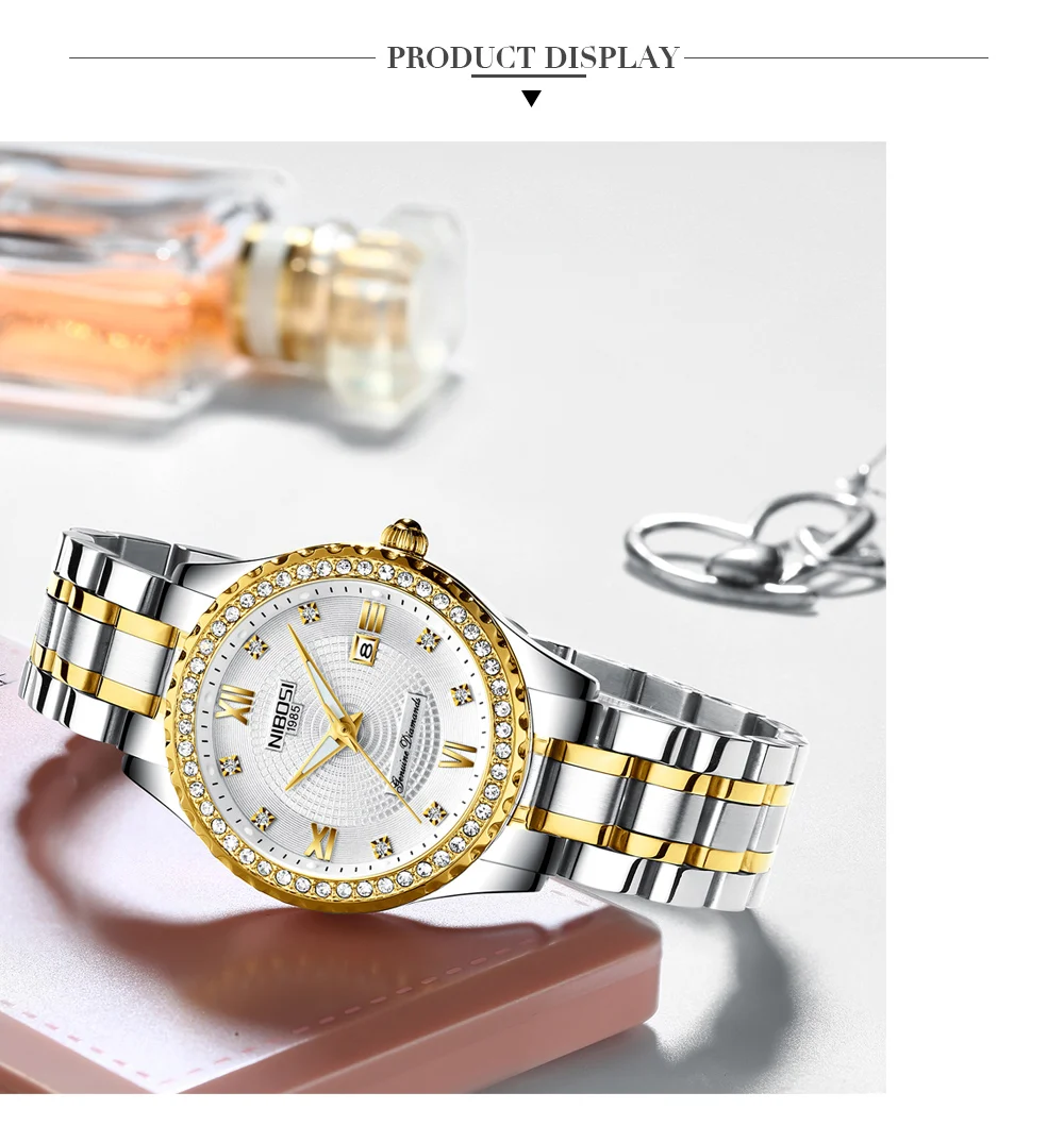 Relogio Feminino NIBOSI Brand Luxury Women's Watches Stainless Steel Lady Watches 2018 With Crystal Quartz Watches Women Gold    (15)