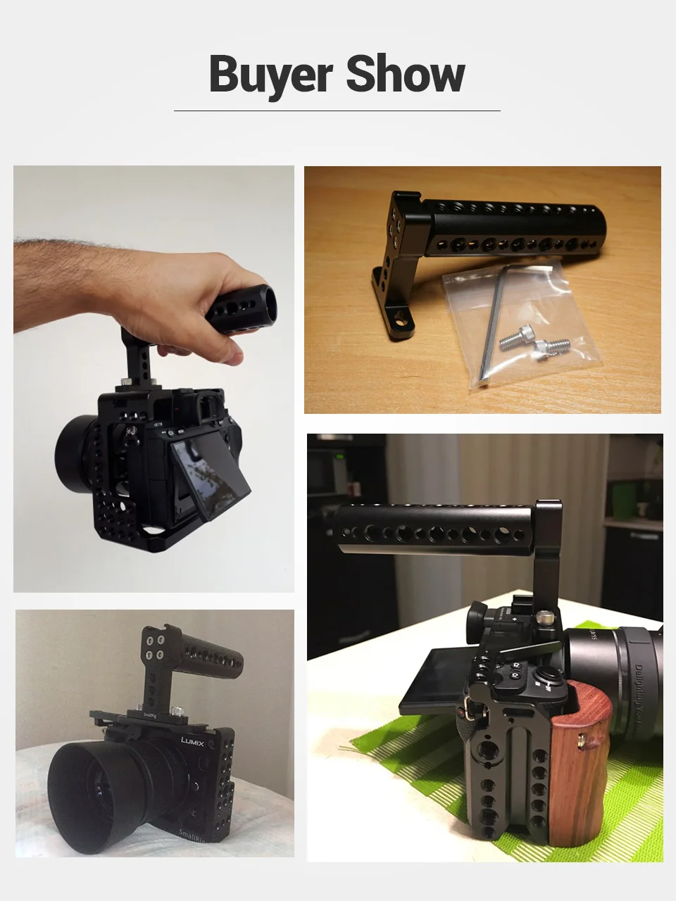 Universal Top Handle Grip With Cold Shoe Plate For Digital Dslr Camera Cage Moni