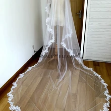 Белый/свадебная вуаль цвета слоновой кости и формирующая листы для кровли 4 м длинный гребень кружевная Мантилья соборный свадебный свадебные аксессуары, Фата Свадебные вуали Veu De Noiva реальные фотографии MD30