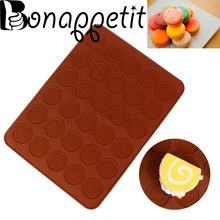 1 шт. 30 полости DIY торт лист форм коврик круглая Кондитерская печь выпечки силиконовая форма для макарунов коврик для выпечки коврик