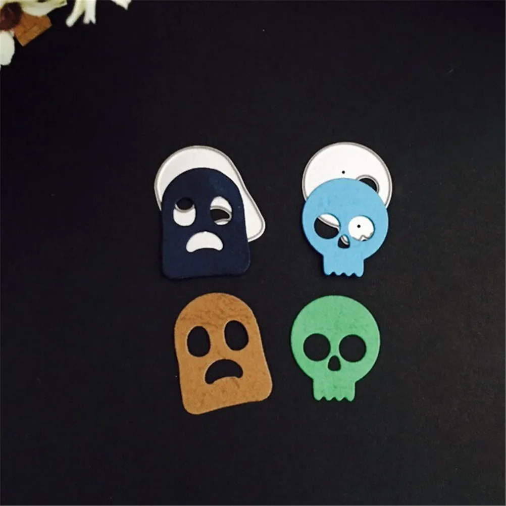 2Pcs Skull head Metal Die cutting Dies For DIY Scrapbooking Photo Album Decorative Embossing Folder Die Cut