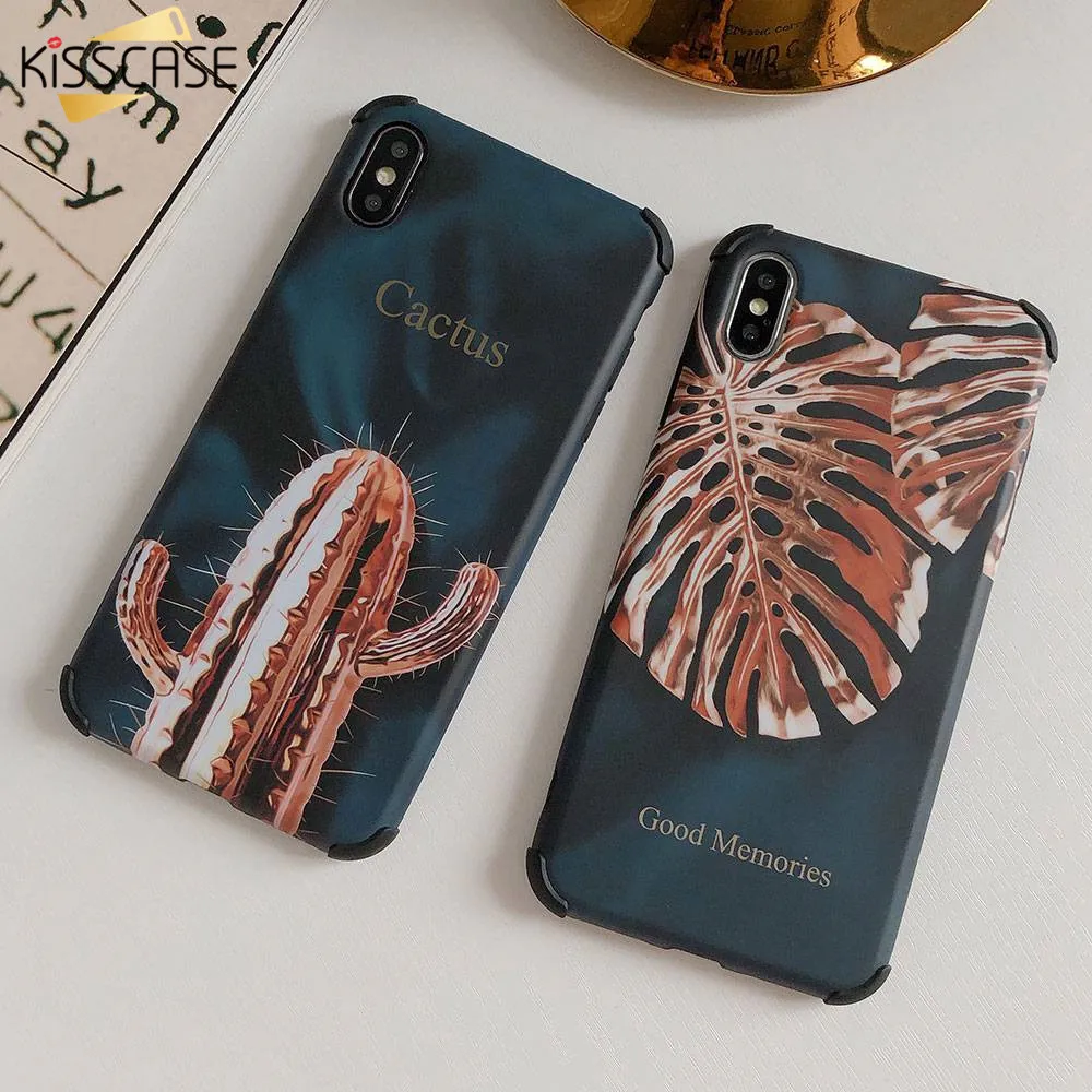 KISSCASE Matte Anti-knock Phone Case For iPhone X XS XR 6 7 8 Fashion Unique Cactus Fitted Cover Plus MAX |