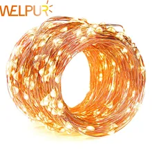 Светодиодный светильник, 2 м, 5 м, 10 м, гирлянда, медный провод, светодиодный, сказочные огни, рождественские, свадебные, декоративные огни, садовые, на батарейках