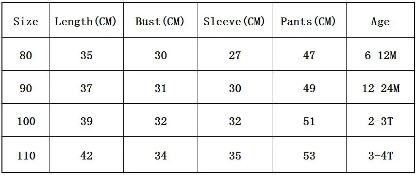 Size chart