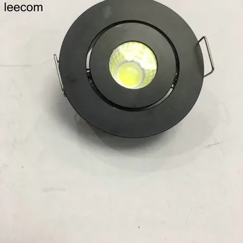 

20pcs/lot Small Recessed Downlights 52mm LED Light Fixtures Round Black COB 3W + Driver 3000k-6000K White