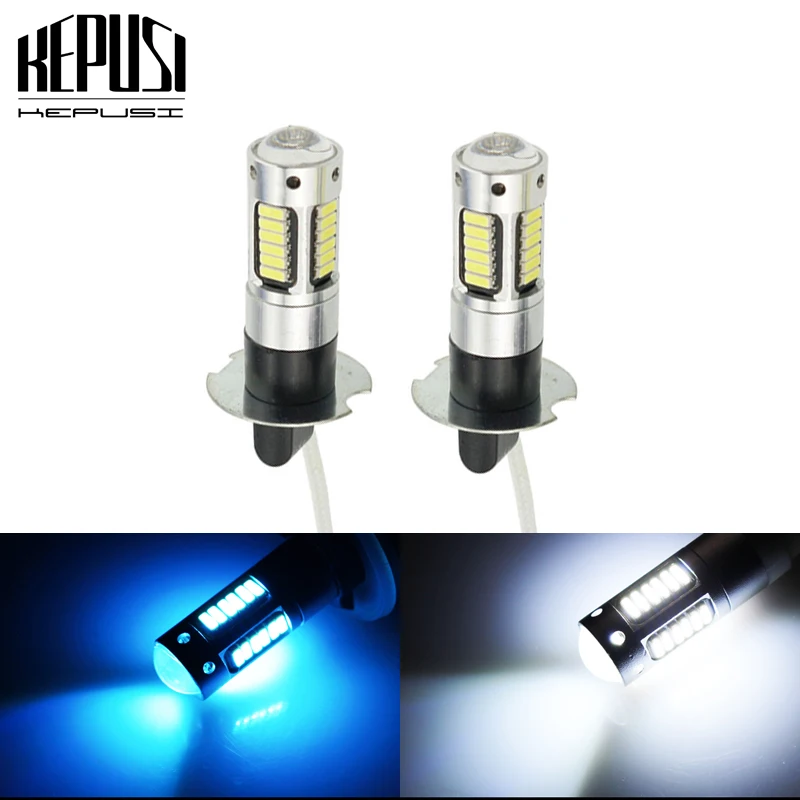 

2X H3 Auto LED Fog Lamp High Power LED Car Bulbs 4014 DRL Daytime Running External Lights Day Driving Vehicle White Ice Blue 12V