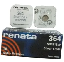 10 pçs/lote Suíço Renata Bateria 364 SR621SW 1.55V para Relógio de Prata 364 SR621SW RENATA Baterias de Relógio