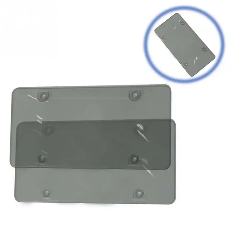 

2PCS Frame Tinted Cover Flat Car Licence Plate Case Shield Smoked Clear Tag