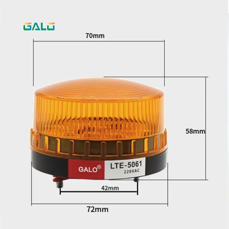 Высокое качество Водонепроницаемый 12 В~ 220 В безопасно охранной сигнализации Strobe сигнал безопасности Предупреждение зеленый красный оранжевый мини-мигающий светодиодный свет стробоскоп - Цвет: AC220V