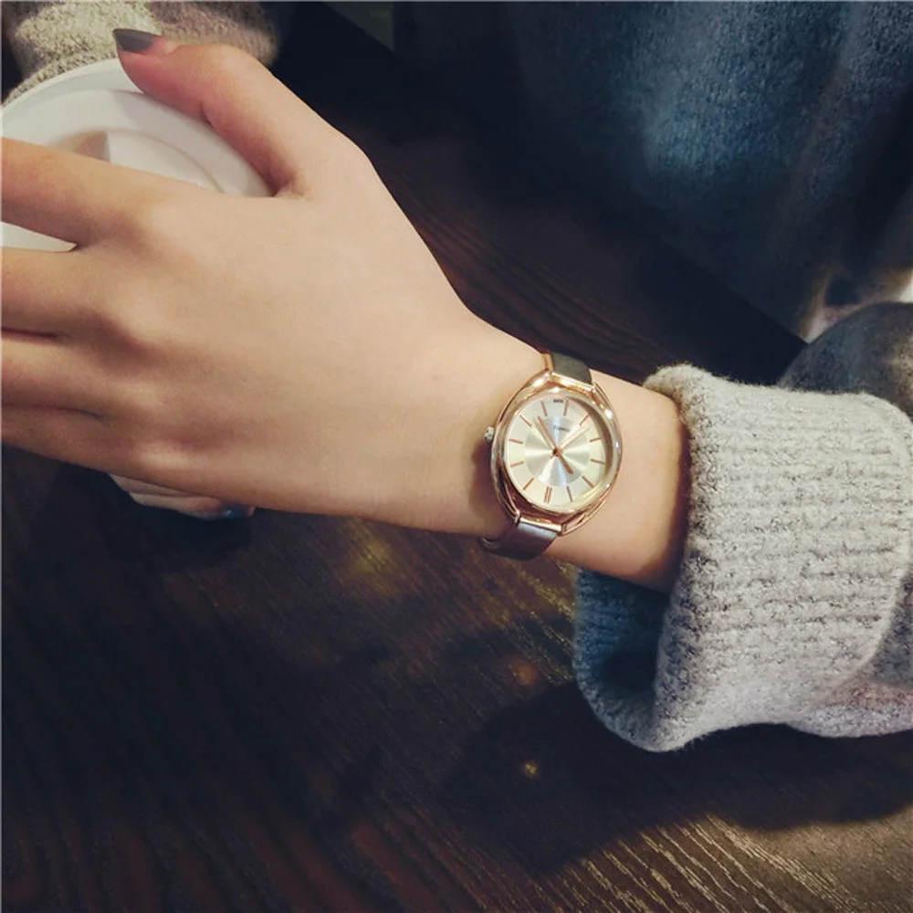 

Brand new quartz-watch Simple Retro Small Dial Leather Thin Strap Quartz Watch Wristwatches for Women Ladies #450717