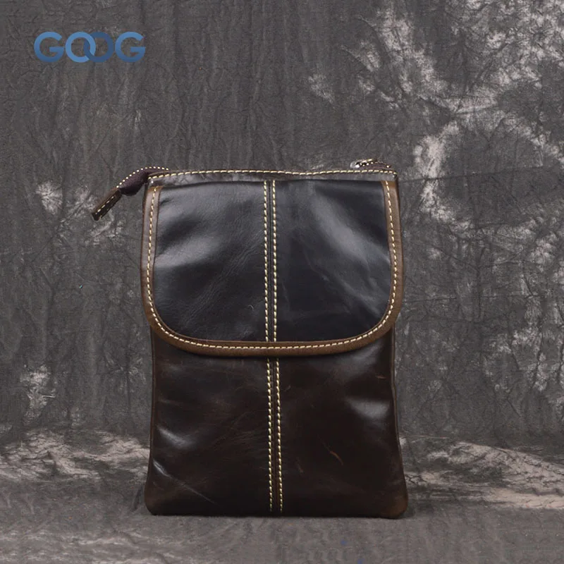 

The new first layer of leather vertical section of the square fashion small shoulder bag Messenger belt genuine mobile phone sma