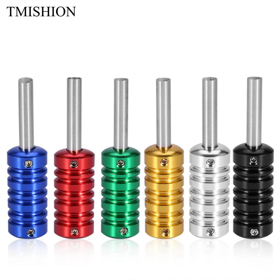 

1Pc Professional Colorful Aluminum Alloy Handle Grip Tube Tip With Back Stem Tattoo Machine Gun Supplies Body Art Tool Accessory