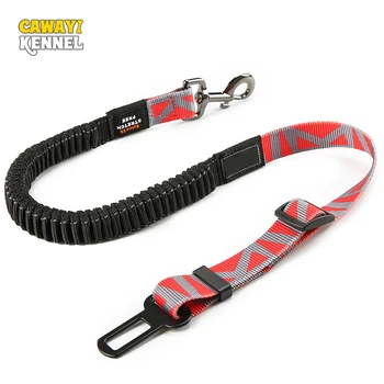 

CAWAYI KENNEL Adjustable Pet Cat Dog Car Safety Seat Belt Pet Restraint Lead Leash Travel Elastic Clip Car Safety Harness