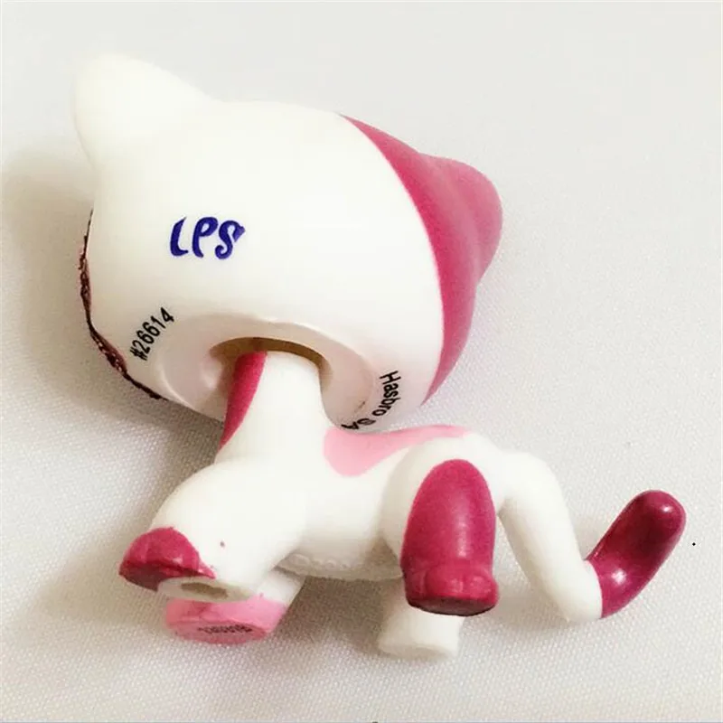 Pet Shop Lps Toys Standing Littlest Short Hair Cat #2291 White Pink Glitter kitty