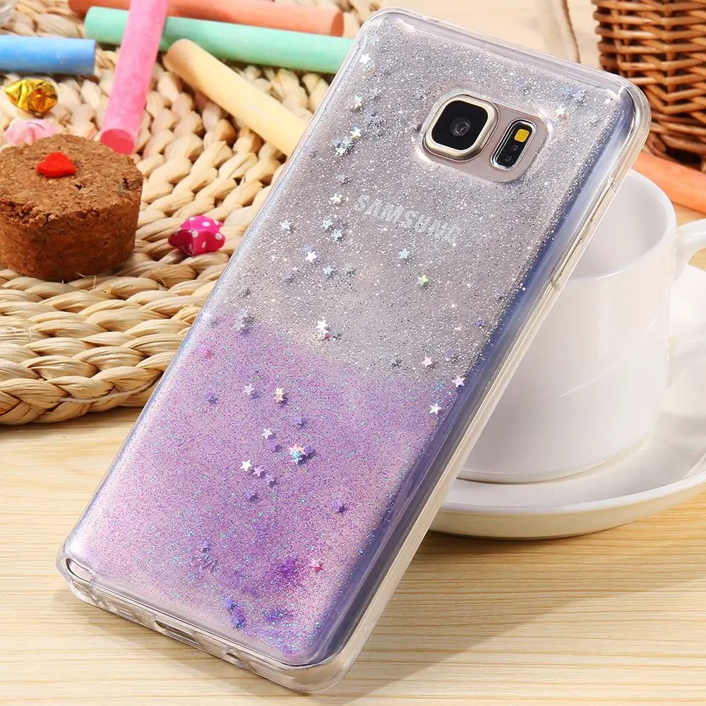 

Note 5 Bling Star Case Glitter Powder Dual Color Phone Bag Cases For Samsung Galaxy Note 5 Soft TPU Cover Shockproof Accessories