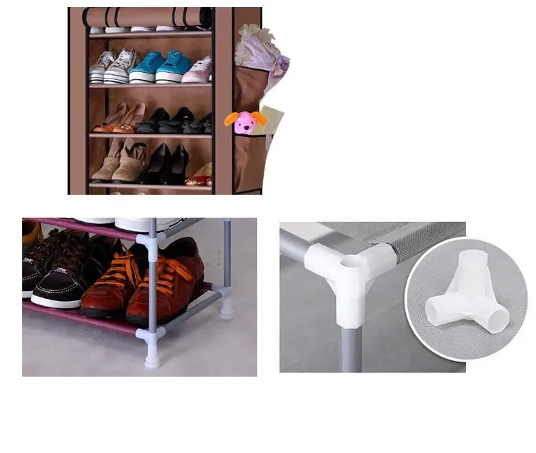 شحن مجاني 6 الطبقة غير المنسوجة صف واحد حذاء خزائن رفوف بسيطة غرفة المعيشة ديكور المنزل الحطام تخزين