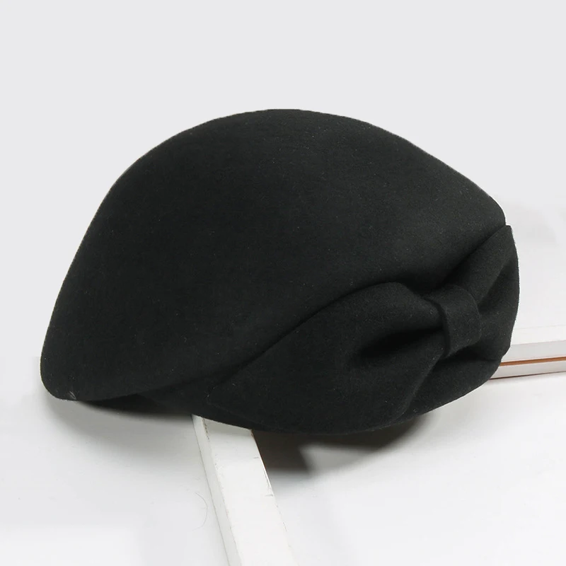 Wool Lucy Bow Beret For Women In 4 Colors