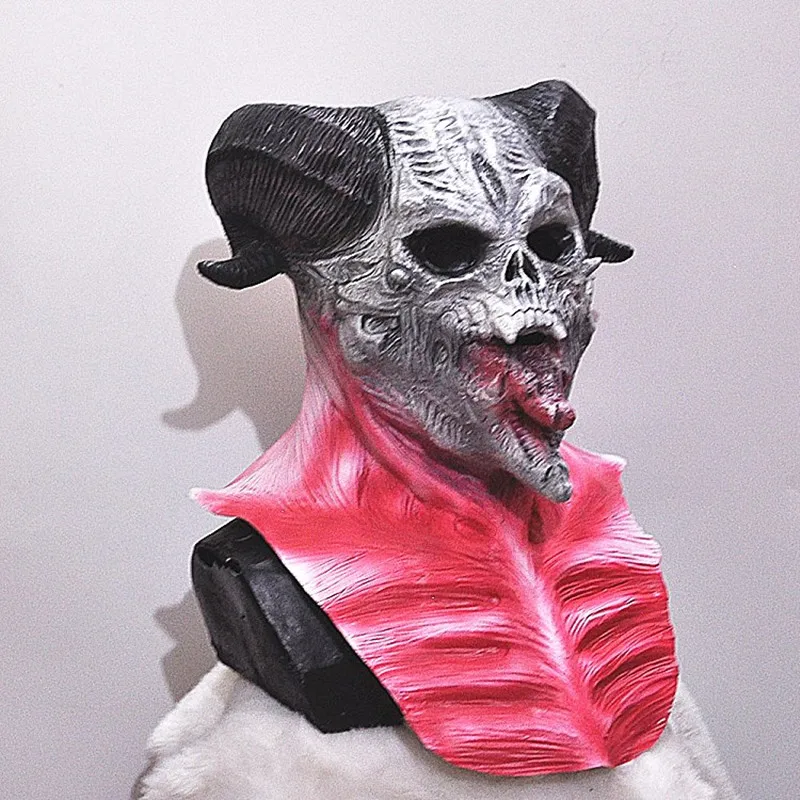 

Hot Selling Halloween Latex Devil Ghost Skull Mask Props Full Head Mask