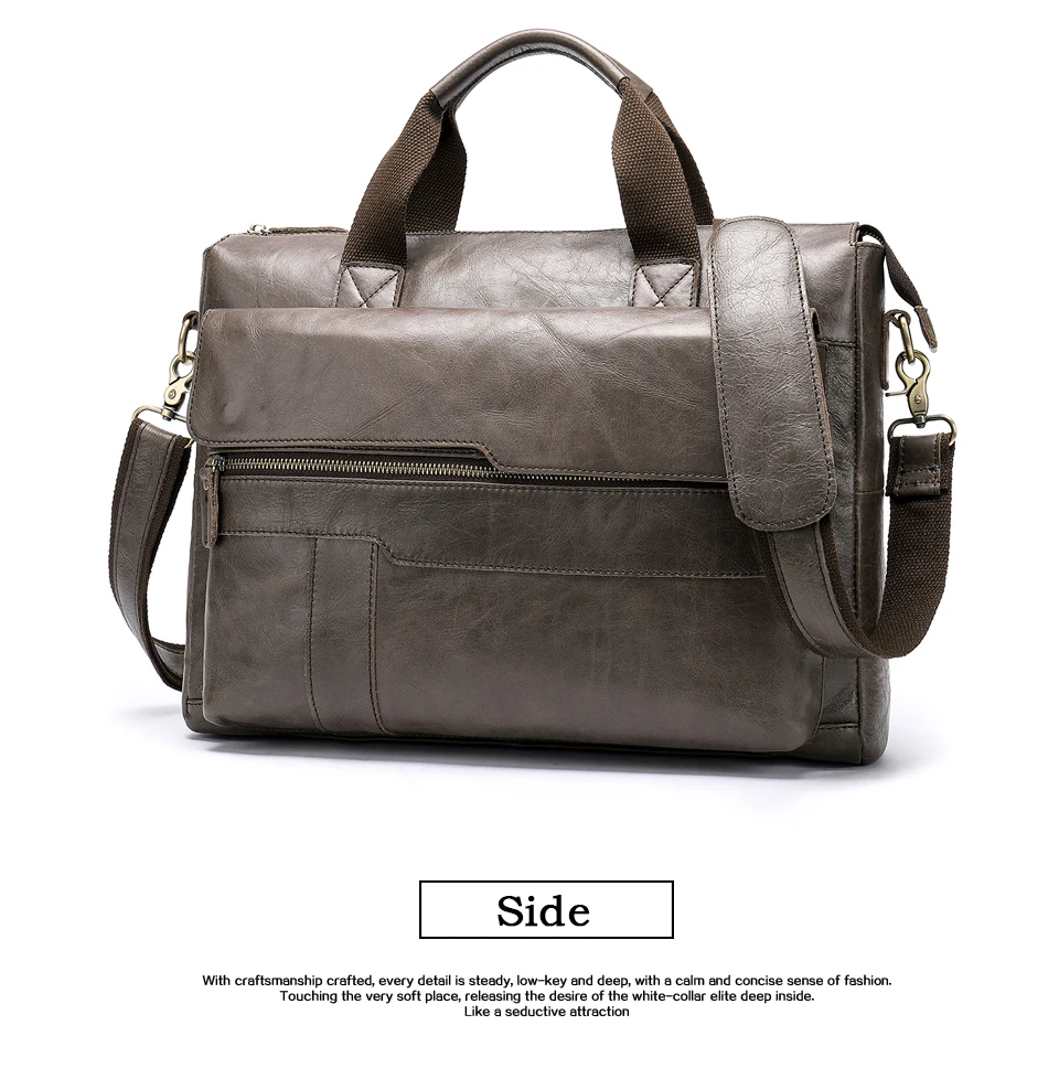 MVA модный мужской портфель из воловьей кожи, 14 дюймов, сумка для ноутбука, модная деловая мужская повседневная сумка-мессенджер, мужская сумка
