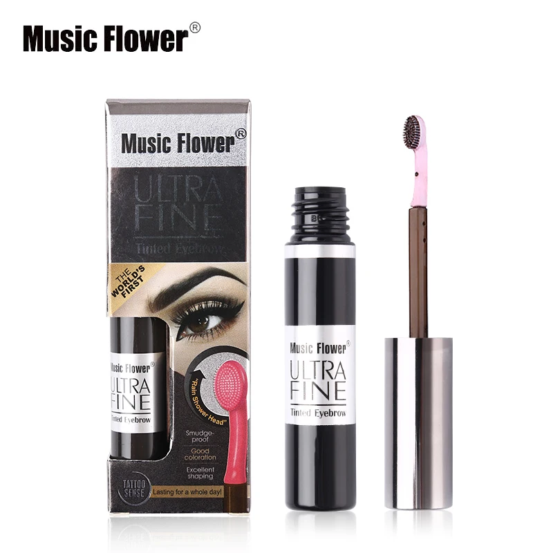 

Music Flower Ultra Fine Tinted Eyebrow Cream Waterproof Smudge-proof Dye Eye Brow Gel Brown with Brush Brow Enhancer Makeup Tool