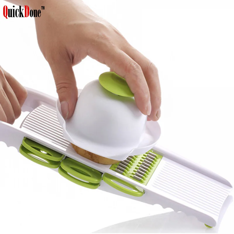

QuickDone Slicer Vegetable Fruit Cutter With 5 Multi-function Stainless Steel Blade Carrot Grater Onion Dicer Slicer CKC1055