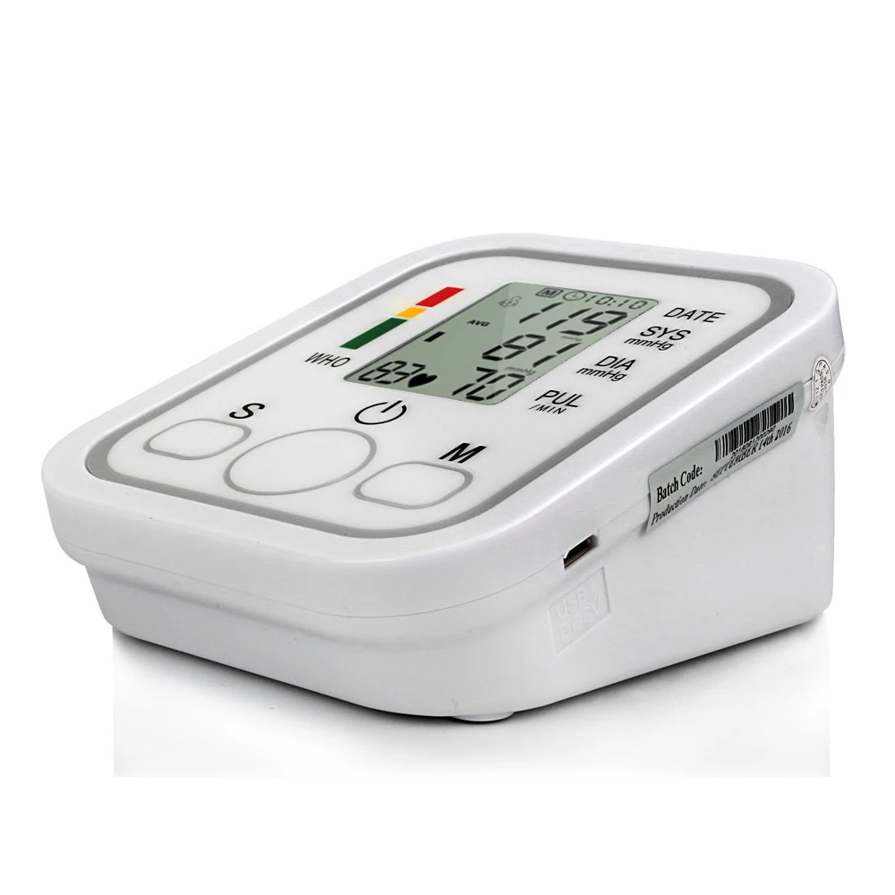 Billig Automatische Oberarm Digitales Blutdruckmessgerät LCD Display Tonometer Meter Blutdruckmessgerät Mit Manschette für 22 32 cm