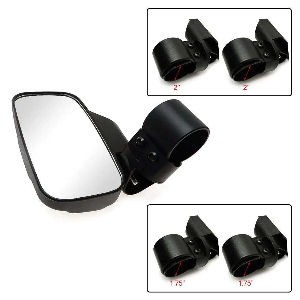 Teryx Maverick X3 Rhino YXZ and more Gator Can Am Commander UTV Side View Mirrors for 1.5-2 Roll Cage Tempered Glass Breakaway Mirrors for Polaris Ranger RZR 