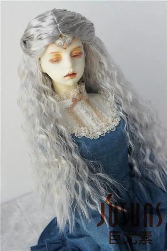 Jd361 1/3 длинные вьющиеся средняя часть BJD химическое мохер кукла парик 8-9 дюймов кукла парик распродажа