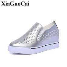 Новые женские лоферы; сезон лето; дышащая повседневная обувь с острым носком без застежки; кожаная женская обувь на плоской платформе для учащихся