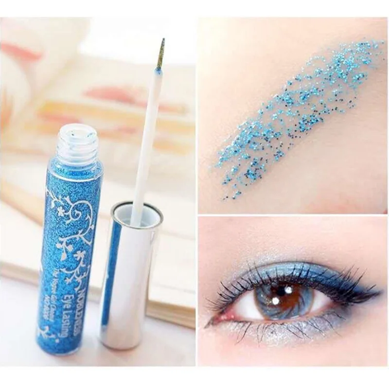 6 Colors Waterproof Liquid Eyeliner Long-lasting Shining Glitter White Gold Shining  Beauty  Eye Makeup