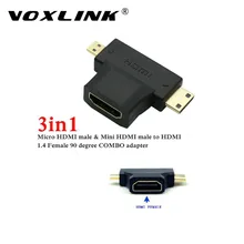 Высокая Скорость 3 in1 Micro HDMI мужской + Mini HDMI мужчины к HDMI 1.4 женский кабель адаптер конвертер для HDTV 1080 P Кабели HDMI комбо