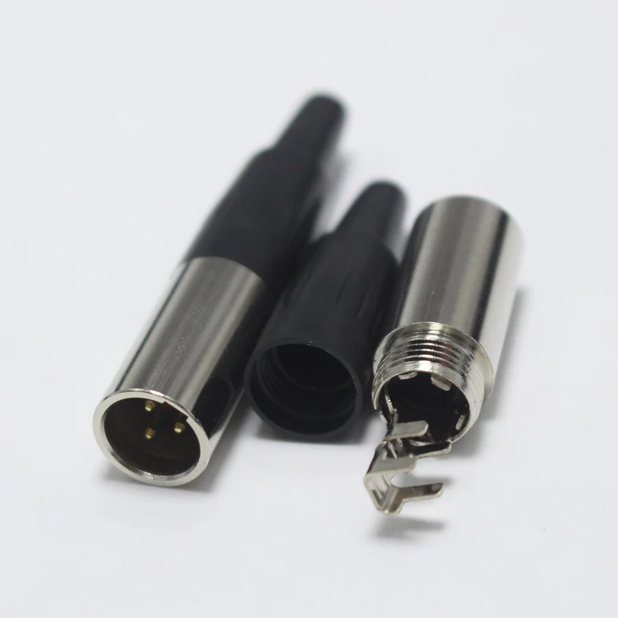 1 шт. мини XLR штекер с хвостом 3 Pin маленький P Аудио Микрофон Разъем сварной