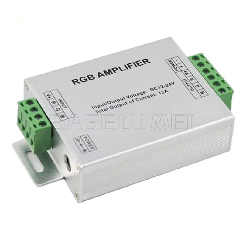 

1pcs 12A RGB AMPLIFIER Controller Signal Amplifier DC12V-24V For 3528SMD 5050SMD RGB LED Strip Light free shipping
