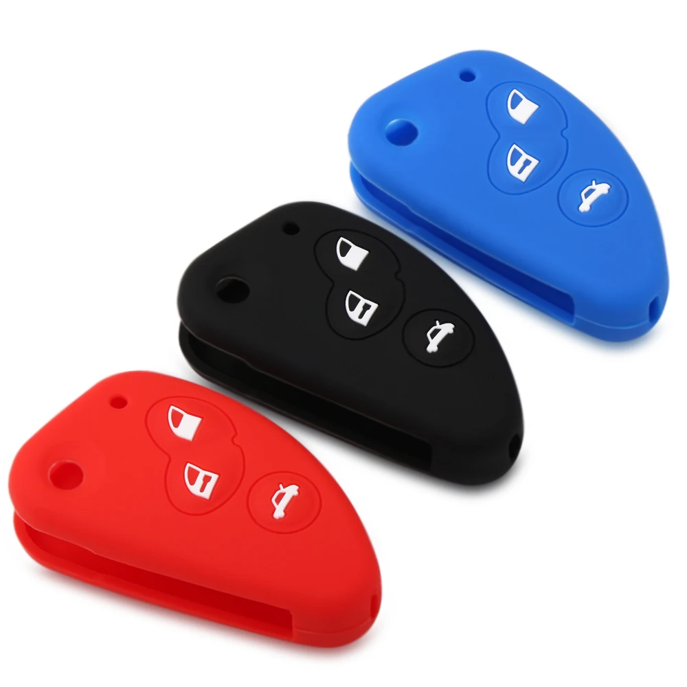 

3 Button Silicone Car Remote Key Fob Shell Cover Case For Alfa Romeo 147 156 166 GT JTD TS Skin Holder Protector