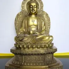 Тибетский Buddhis Амитабха бронза статуя будды