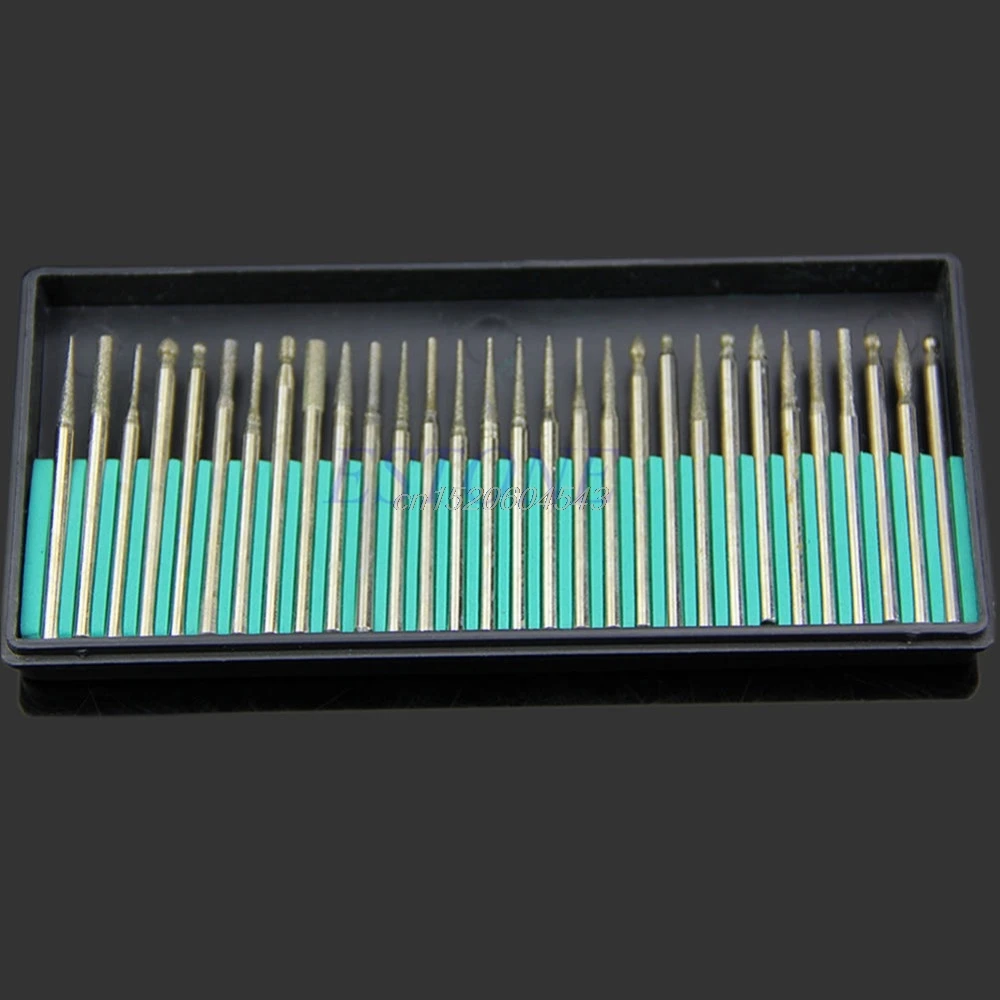 30 шт. алмазные сверла набор для резьбы карточка с гравировкой шлифовальный инструмент набор R06 и Прямая поставка