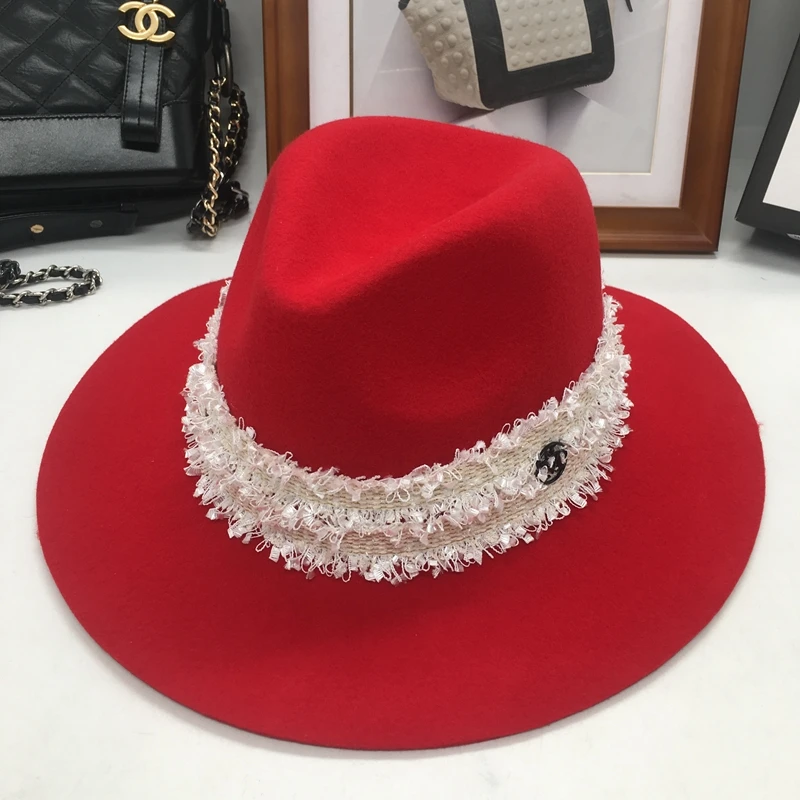 red felt hat