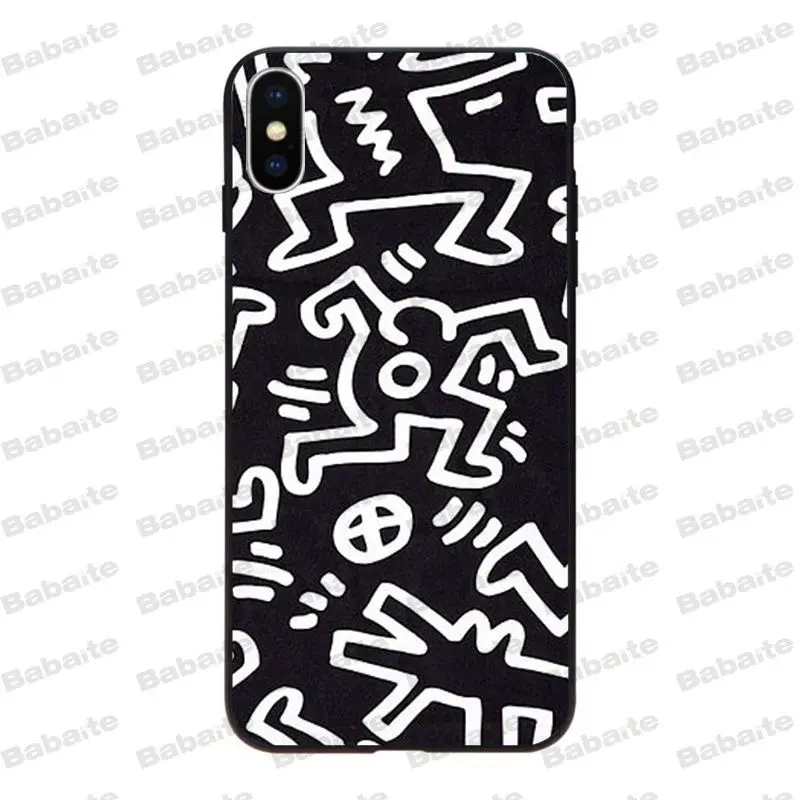 Мягкий силиконовый чехол Babaite Keith Haring из ТПУ для iPhone 8 7 6 6S Plus X Xs Xr XsMax 5 5S SE 5c Coque11 11pro 11promax