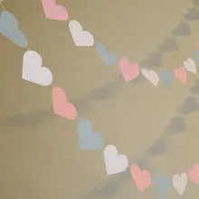 Baby Shower Аксессуары розовый или голубой мы вас любим Декор 10FT розовый синий и белый Бумага сердце гирлянды пользовательские Цвета