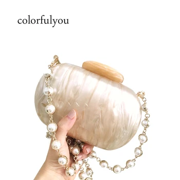 

Famous Brand Design Women Acrylic bag handbag for women Champagne shell bag Female Acrylic Day Clutch Bag chain shoulder bag