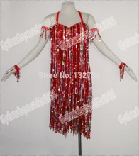 Twinkle SEQUIN Latin dance dress/Waltz Tango Ballroom Dance Dress,Girls/Women Modern Dance/Perform Costume/Wear L-0027