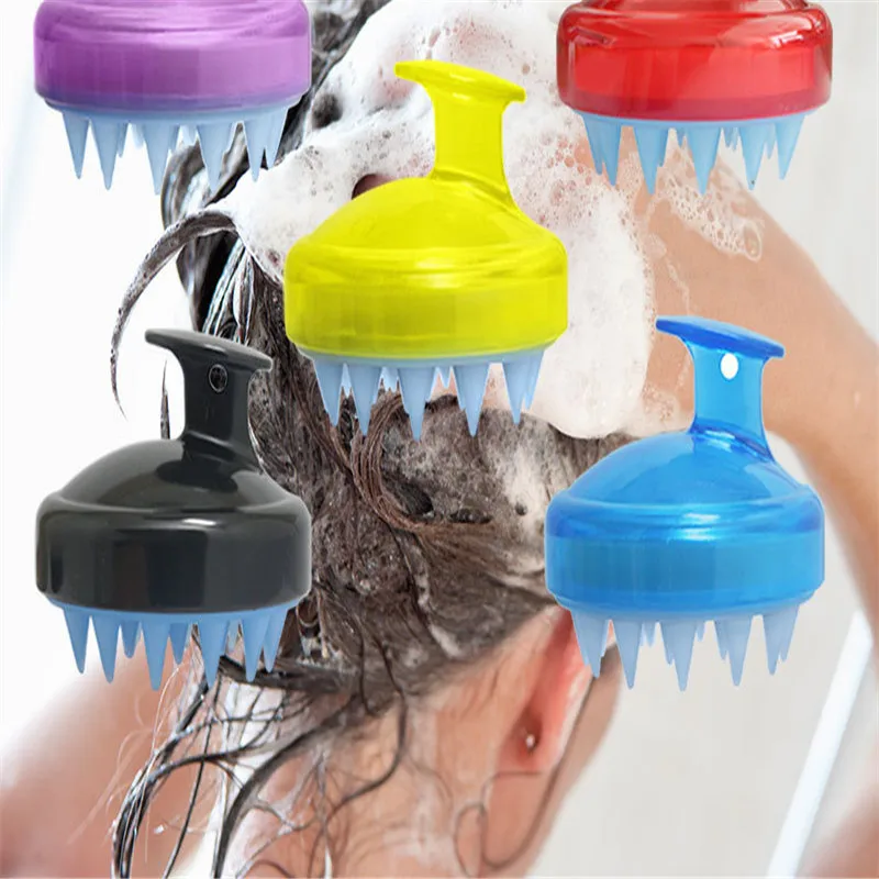 

1Pcs Spa Slimming Massage Soft Hair Brush Silicone Shampoo Comb Hair Washing Comb Scalp Bathroom shower tools