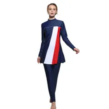 Женская Полосатая печатная мусульманская одежда для плавания хиджаб мусульманского размера плюс купальный костюм для серфинга спортивная одежда бикини 4XL