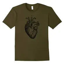 2019 nueva camiseta de manga corta Casual grande de Texas Vintage corazón anatomía diagrama hombre Camiseta buena calidad