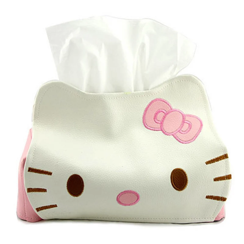 

Free Shipping Hello Kitty PU Leather Tissue Extraction/Tissue Box/Table Decoration&Accessory/Tissue Pumping Xmas Gift Retail